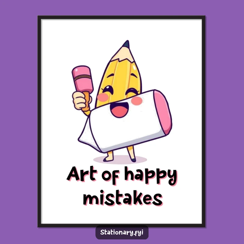 Funny Pencil Drawing Digital Print: Instant Artful Smiles for Your Walls