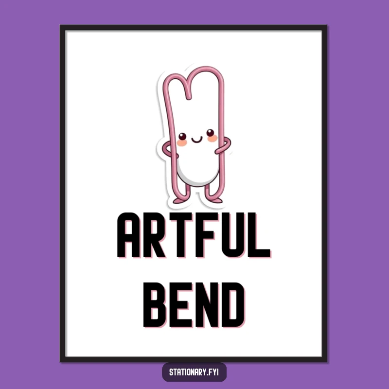 Funny Kawaii Paperclip Digital Art - Hilarious Printable Decor for Whimsical Spaces