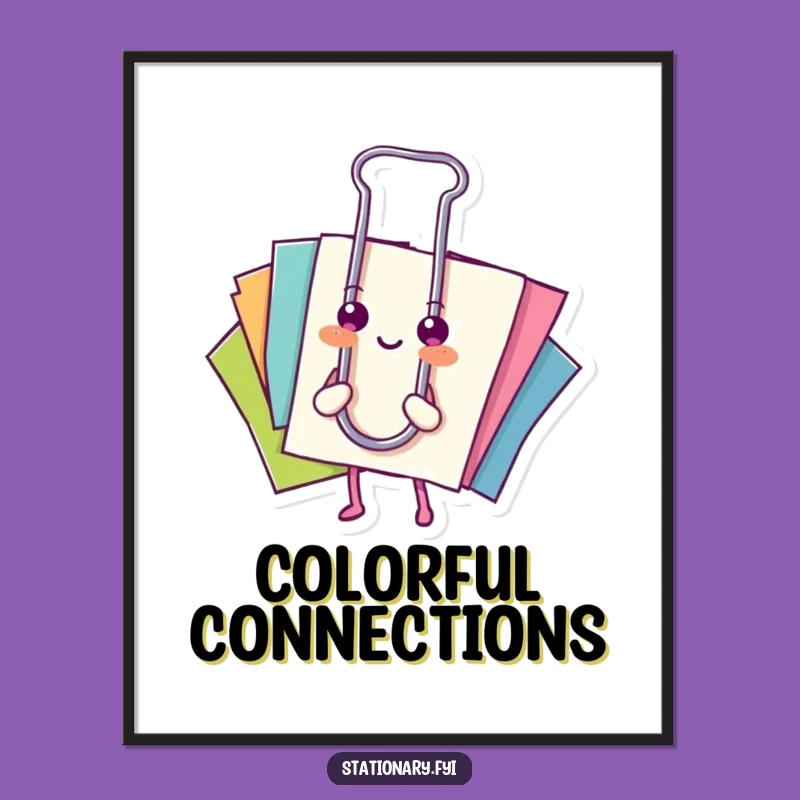 Funny Digital Art: Paperclip & Papers for Organized Decor