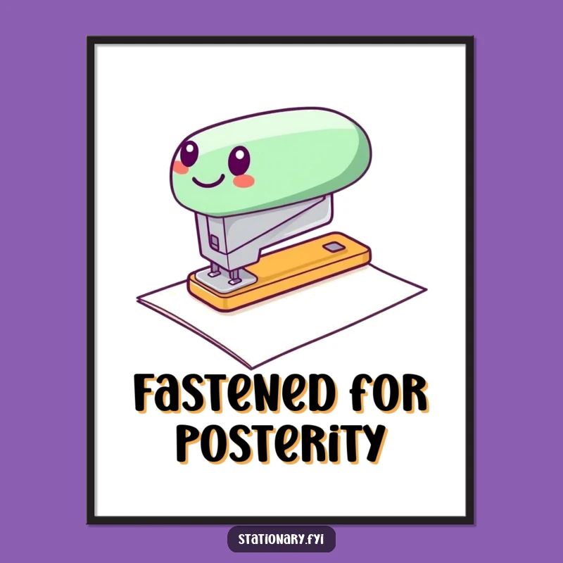Funny Stapler Zip Digital Print - Instant Office Dynamism for Your Space