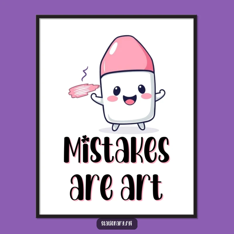 Funny Eraser Digital Art Print: Instant Humorous Decor Gift for Any Creative Space
