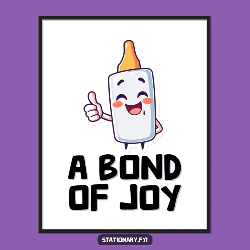 Funny Glue Stick Digital Art: Giggling Thumbs Up Print for Fun Decor