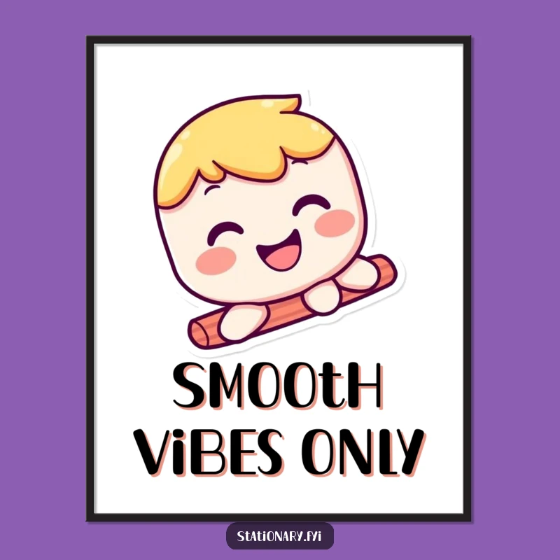 Funny Kawaii Glue Stick Digital Print - Smooth Smile Art Gift