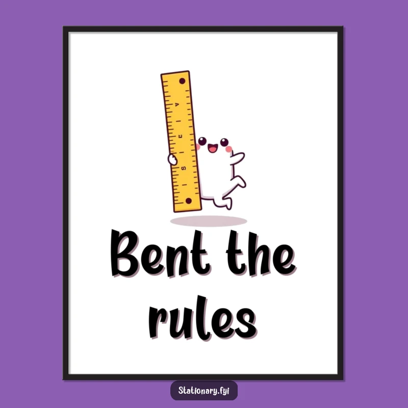 Funny Kawaii Ruler Digital Print - Cartwheeling Art Gift