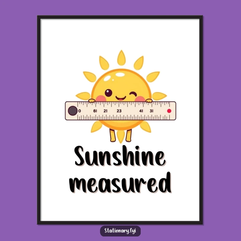Funny Kawaii Ruler Sun Digital Print - Instant Sunny Decor!