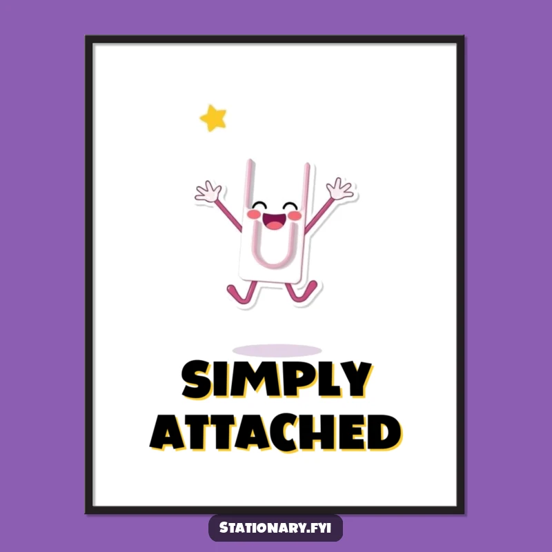 Funny Paperclip Jump Digital Art: Energetic Decor for Any Space