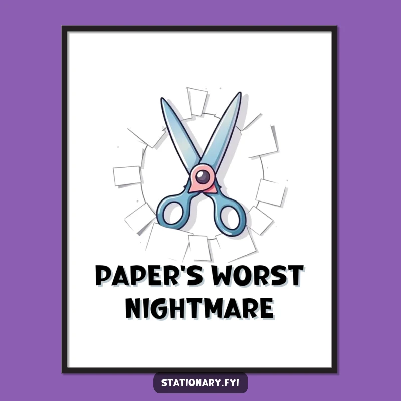 Funny Scissors Digital Art - Instantly Download Playful Cutting Wall Art, Perfect Gift!