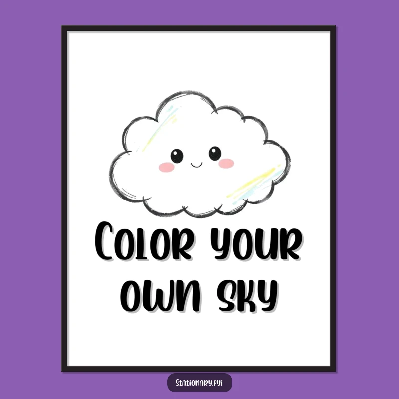 Funny Thoughtful Crayon Digital Art Print Inspire Your Space Creatively