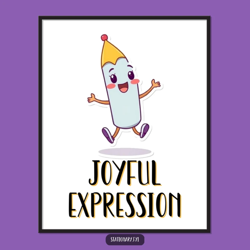 Funny Cheerful Pen Digital Art: Joyful Skip Print, Instant Funny Gift for Creatives