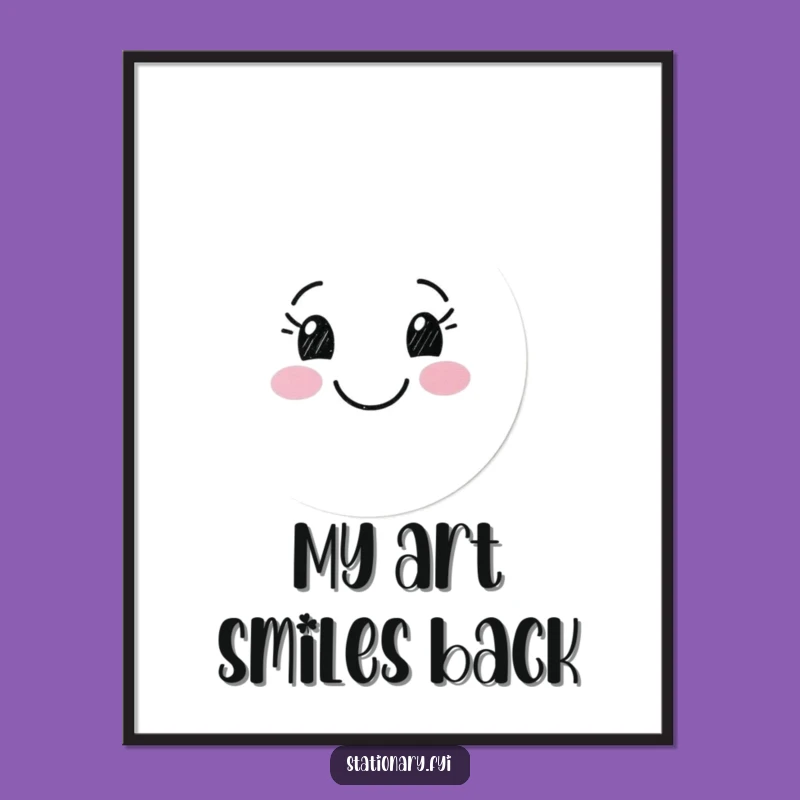 Funny Marker Drawing Smile Digital Art - Instant Cheerful Decor