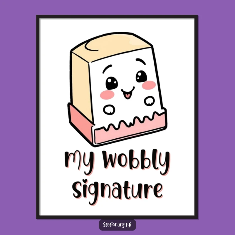 Funny Cheerful Stamp Wobbly Line Digital Art, Instant Hilarious Decor