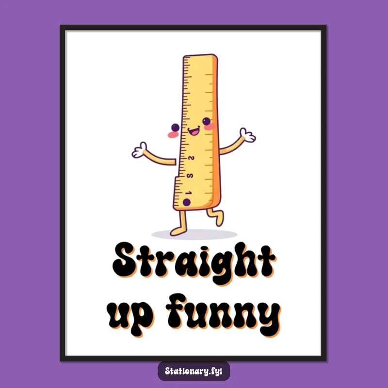 Funny Ruler Dance Digital Art: Straight-Laced Printable Decor for Instant Wit