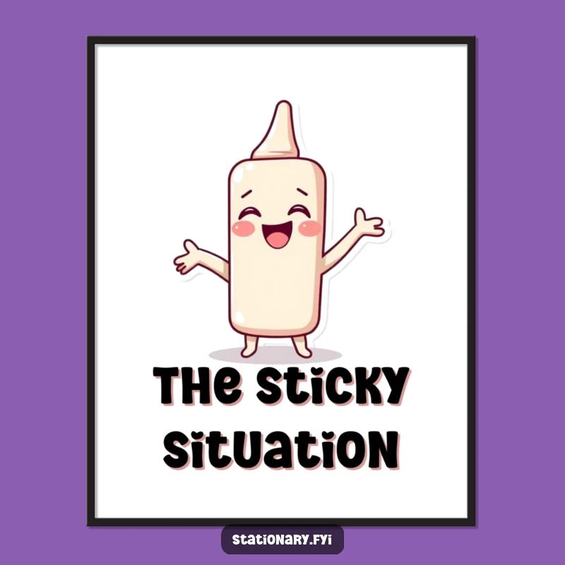 Funny Glue Stick Digital Art - Instantly Download Joyful Adhesion Wall Art, Perfect Gift!