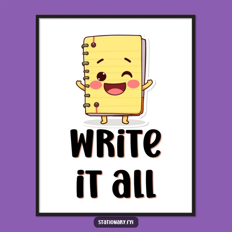 Funny Wobbly Notebook Digital Art - Big Smile Printable Humor Decor