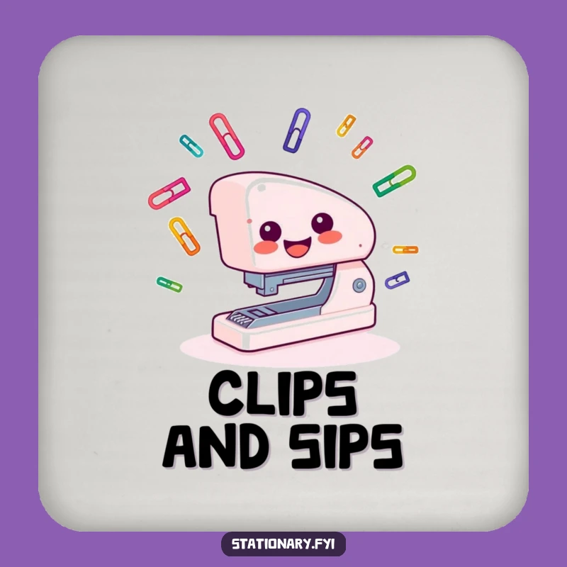 Funny Stapler Juggling Drink Coaster: Protect Surfaces with Office Humor!