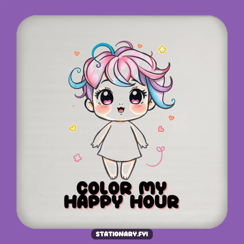 Funny Marker Swirls Coaster: Artistic Style, Colorful Protection Gift