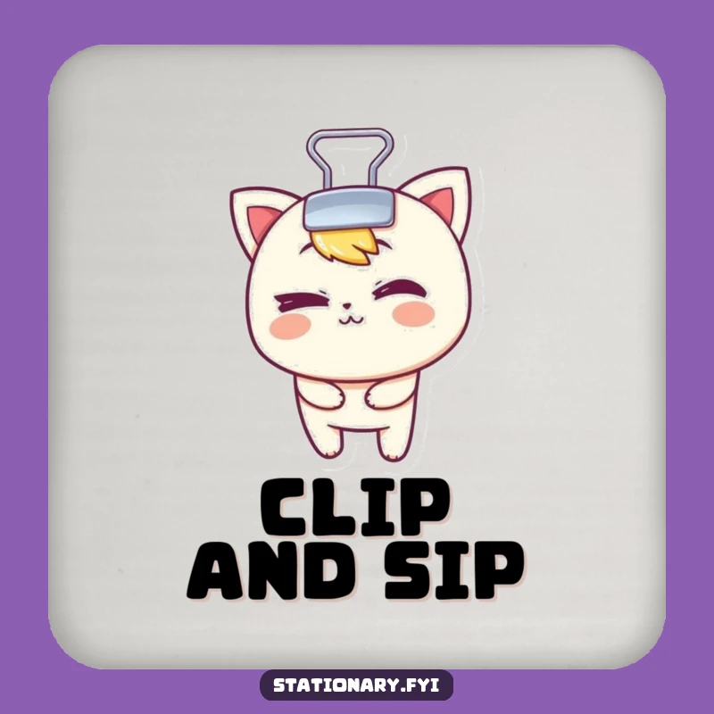 Funny Binder Clip Coaster: Mischievous Protection with a Wink