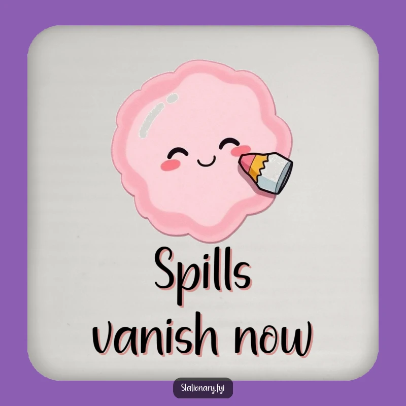 Funny Eraser Oops Coaster - Protect Surfaces with Artistic Playfulness