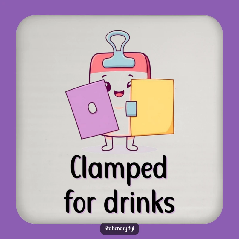 Funny Kawaii Binder Clip Coasters: Protect Surfaces with Adorable, Clamping Humor