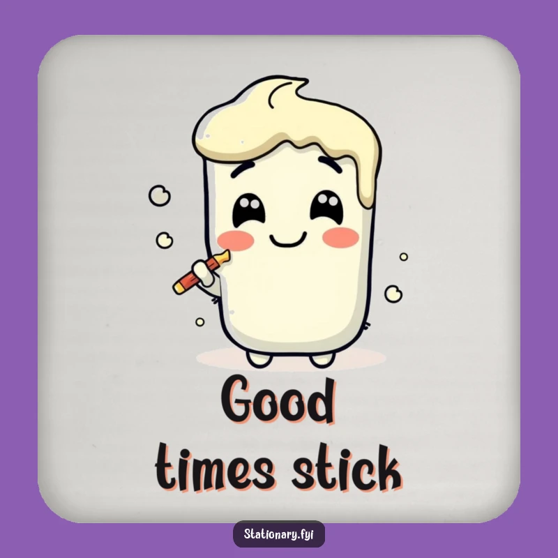 Funny Kawaii Glue Stick Coaster - Protect Surfaces with Joy!