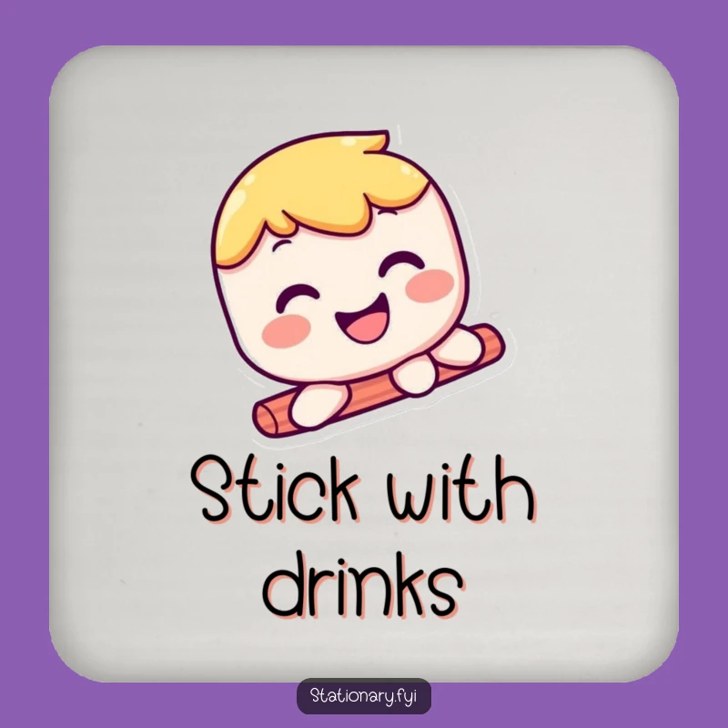 Funny Kawaii Glue Stick Coaster - Smooth Smile Drink Gift