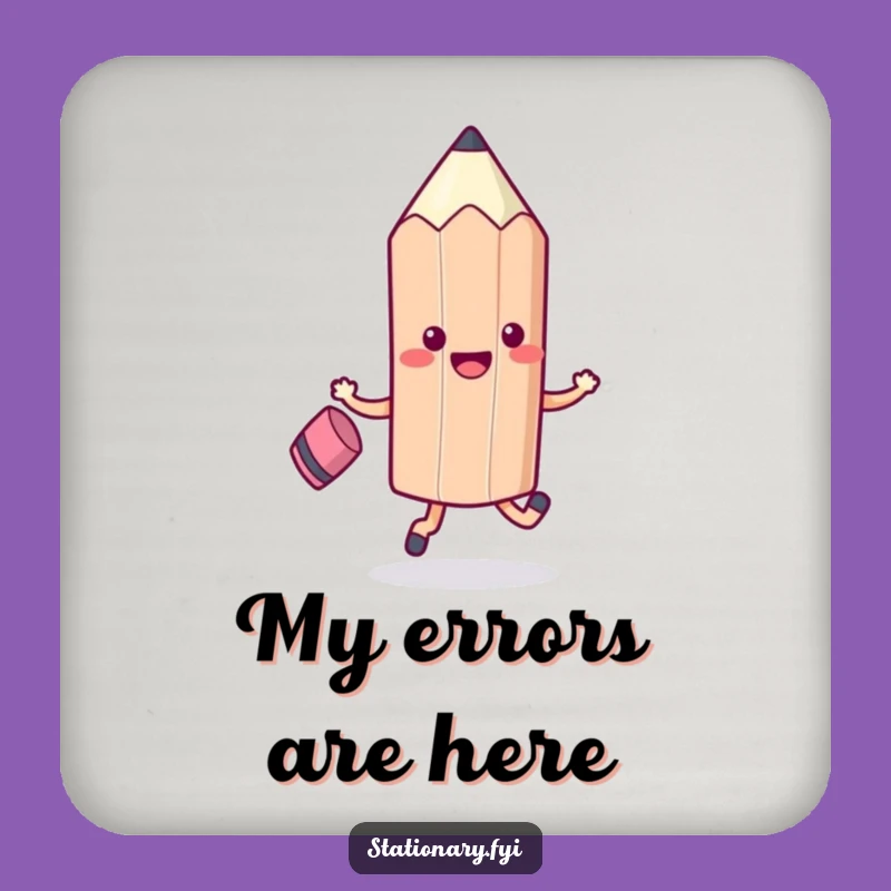 Funny Kawaii Pencil Skipping Coaster - Protect Surfaces with Playfulness!