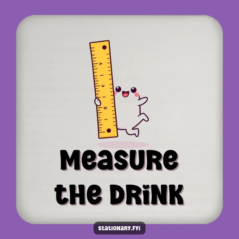 Funny Kawaii Ruler Coaster - Cartwheeling Drink Gift