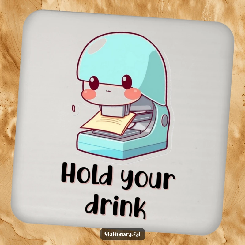 Funny Kawaii Stapler Coaster: A chomping stapler character, adding office humor and protecting your surfaces.