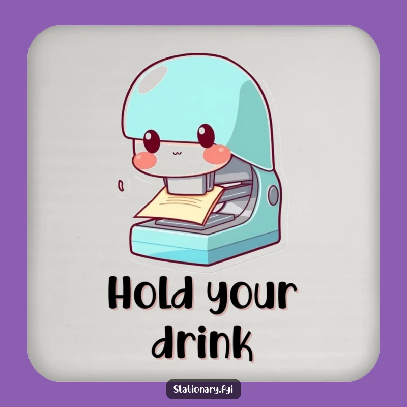 Funny Kawaii Stapler Coaster Set: Secure Your Surfaces, Cute & Office Humor Gift