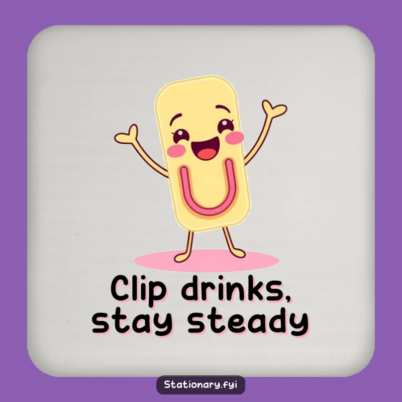 Funny Paper Clip Shimmy Coaster - Joyful Surface Protection