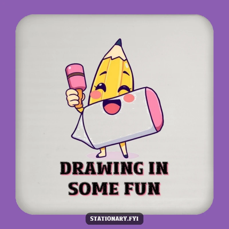 Funny Pencil Drawing Coaster: Protect Surfaces with Artful Humor