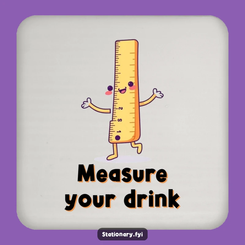 Funny Ruler Dance Coaster: Protect Surfaces with Straight-Up Style