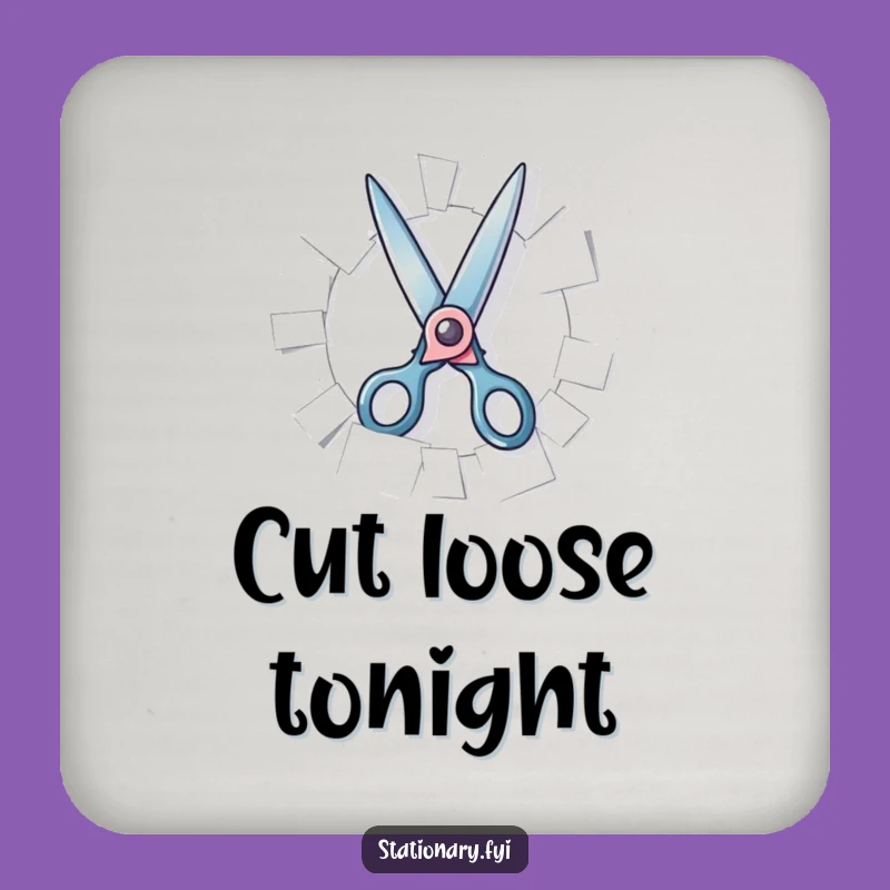 Funny Scissors Drink Coaster - Protect Surfaces with Playful Art, Hilarious Gift for Any Table!