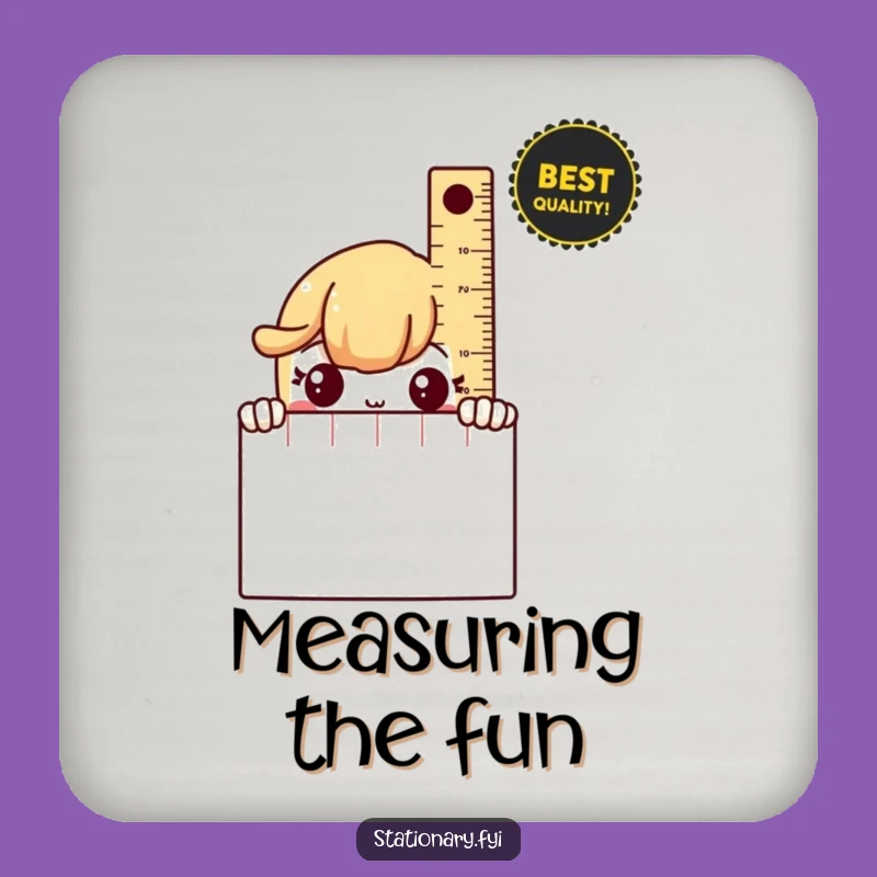 Funny Shy Ruler Drink Coaster: Protect Surfaces with Gentle Humor!