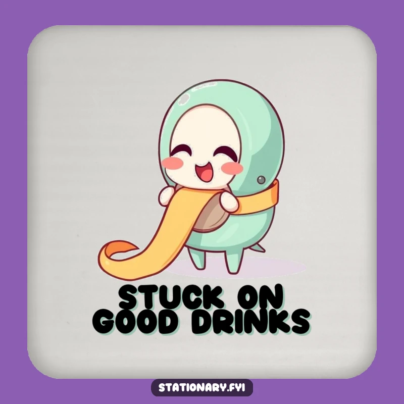 Funny Tape Dispenser Ribbon Coaster - Cheerful Surface Protection