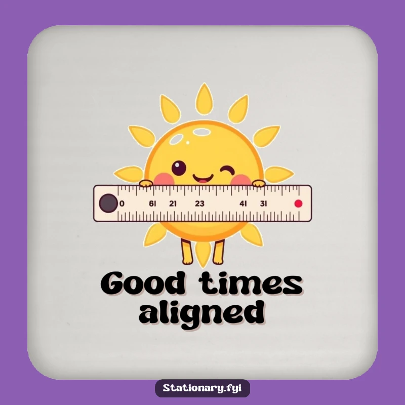 Funny Kawaii Ruler Sun Coaster - Protect Surfaces with Sunshine!