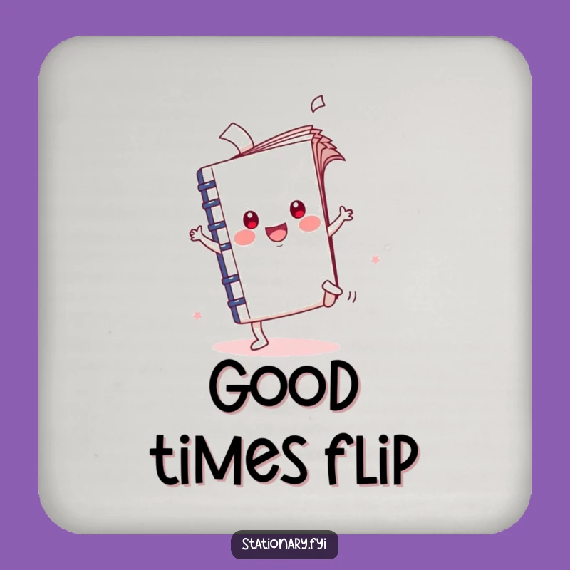 Funny Kawaii Notebook Cartwheel Coaster - Protect Surfaces with Style!