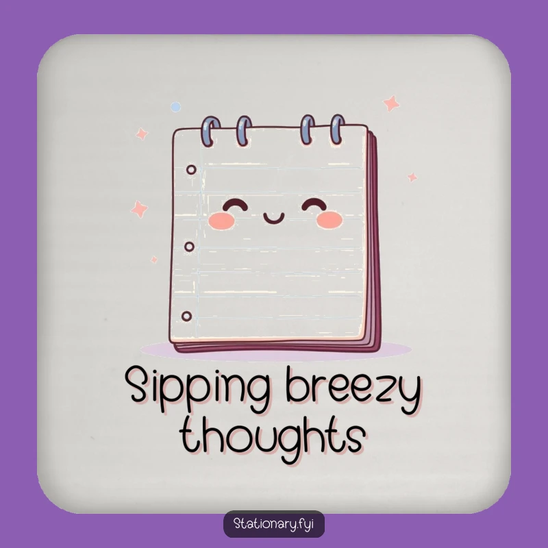 Happy Notepad Breeze Coaster: Protect Surfaces with Creative Humor.