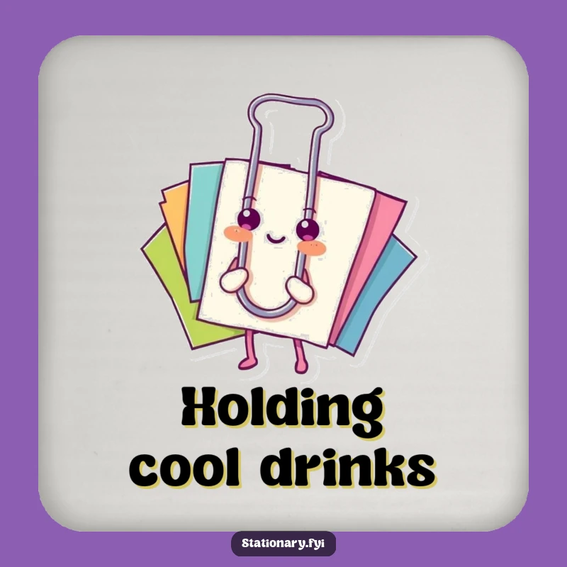 Funny Coaster Set: Unite Your Drinks with Paperclip & Papers