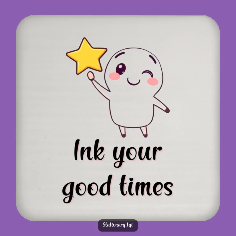 Funny Pen Coaster: Smiling Star Protection for Your Drinks