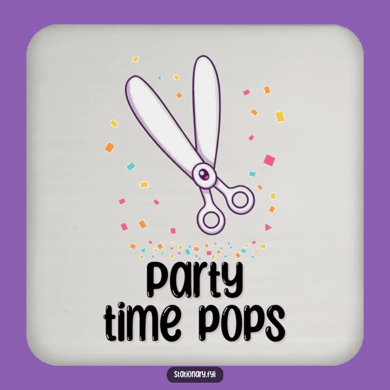Funny Scissors Party Coaster - Protect Surfaces with Festive Cheer