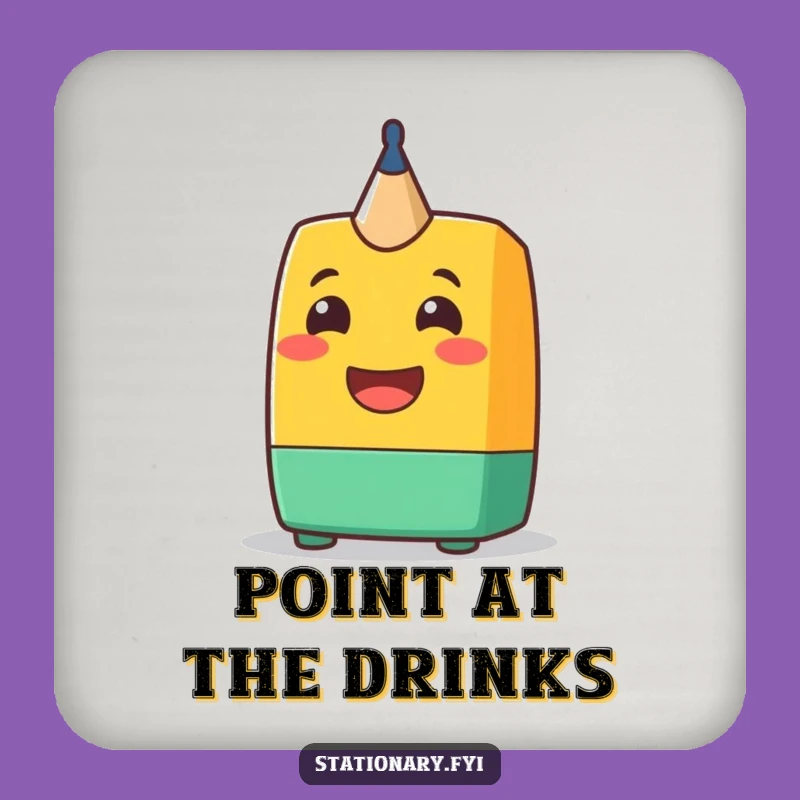 Funny Sharpener Grin Coaster: Protect Surfaces with Cheerful Style