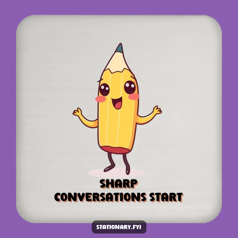 Funny Pencil Jig Drink Coaster - Protect Surfaces with Cheerful Art, Hilarious Gift for Any Table!