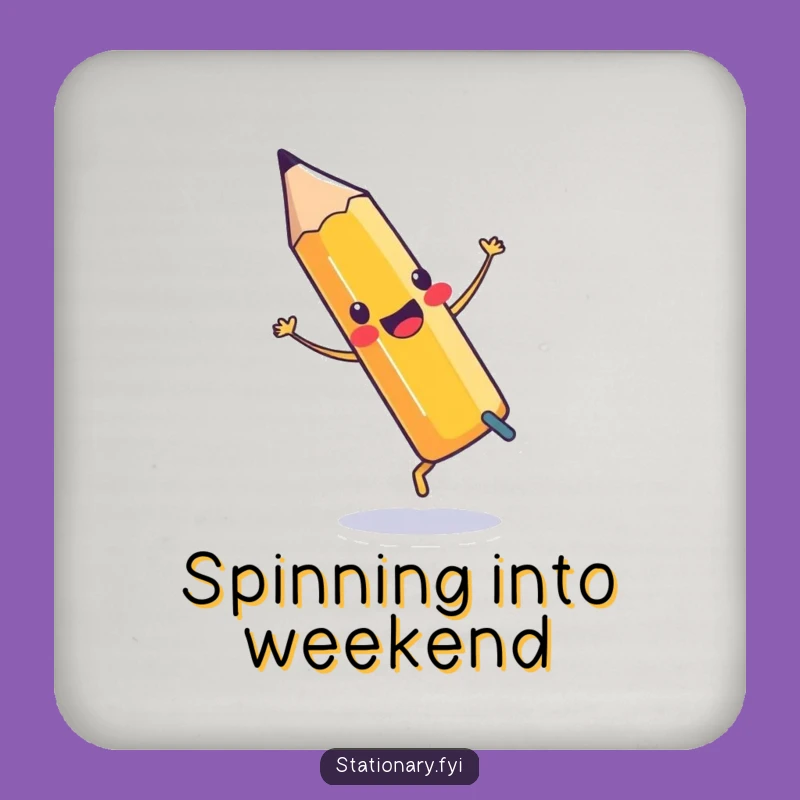 Funny Pencil Cartwheel Drink Coaster: Protect Surfaces with Hilarious Stationery Flair!