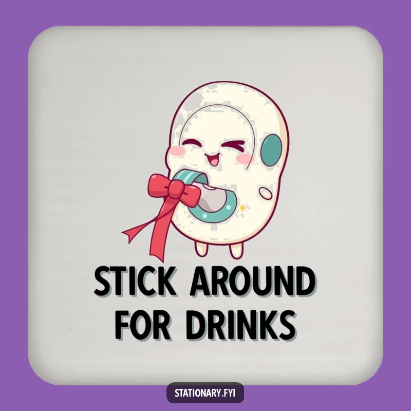 Funny Tape Dispenser Coaster: Winking Protection, Festive Ribbon Style, Gift