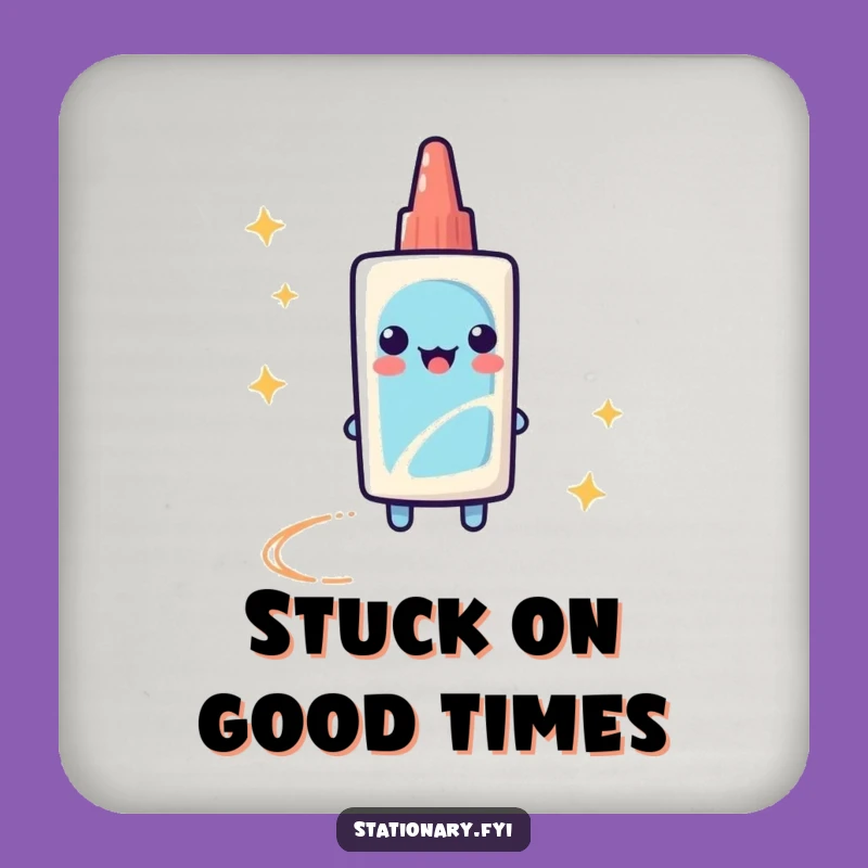 Funny Glue Stick Drink Coaster: Protect Surfaces with Sparkly Humor!