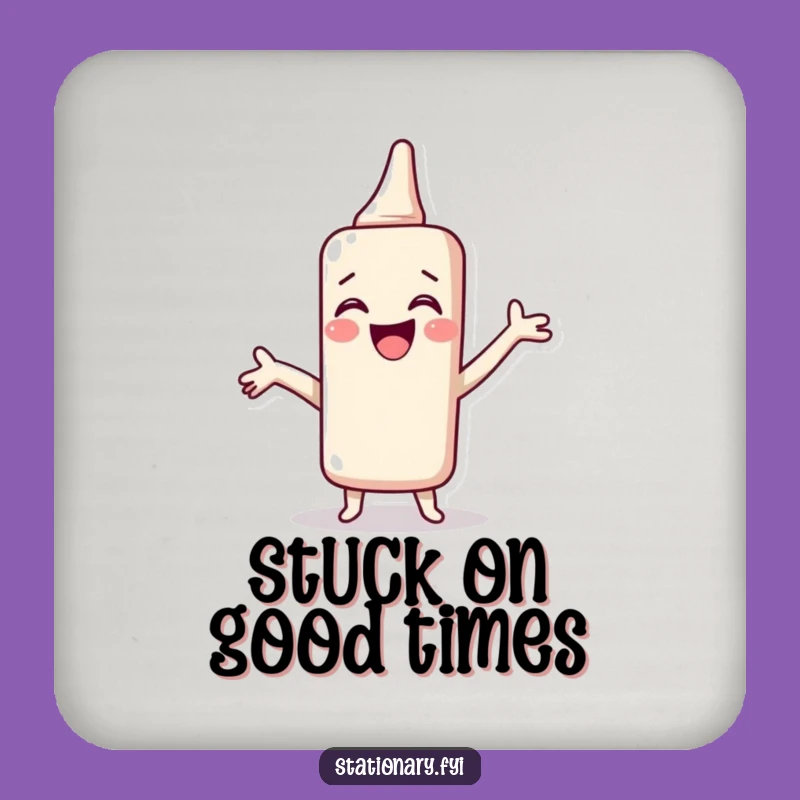 Funny Glue Stick Drink Coaster - Protect Surfaces with Joyful Art, Hilarious Gift for Any Table!