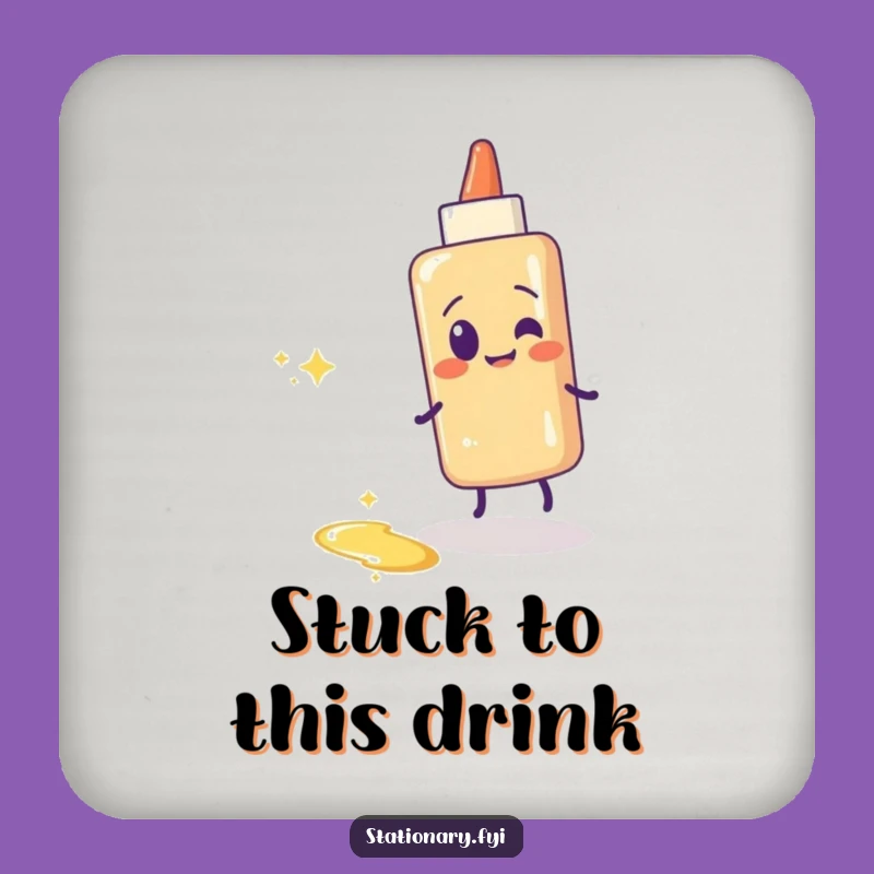 Funny Glue Stick Coaster, Sparkle Trail Protection, Crafty Drink Gift