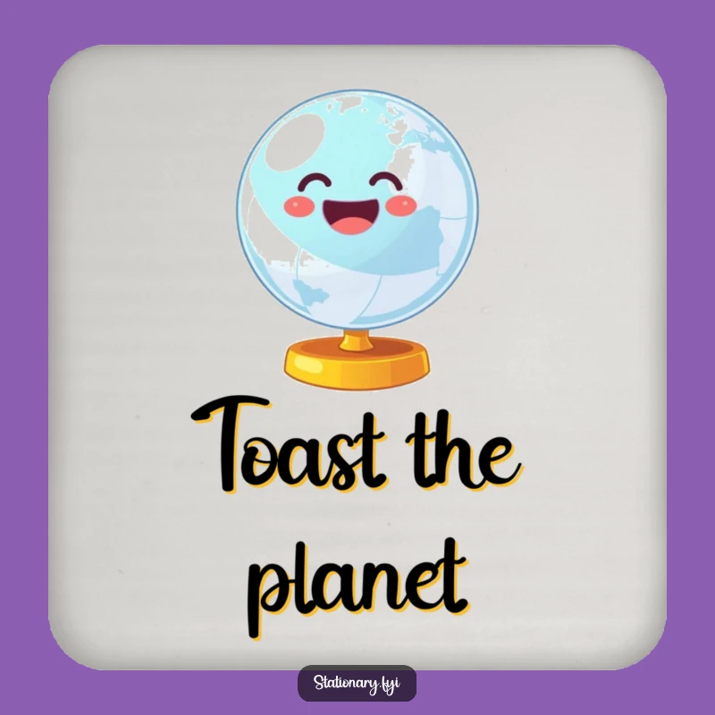 Wobbly Globe Energy Coaster: Protect Surfaces with Global Humor.