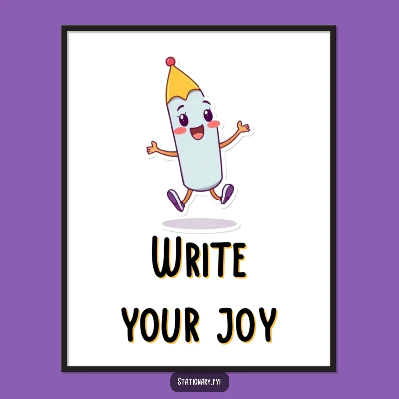 Funny Cheerful Pen Poster: Creative Skip Art, Unique Funny Gift for Artists